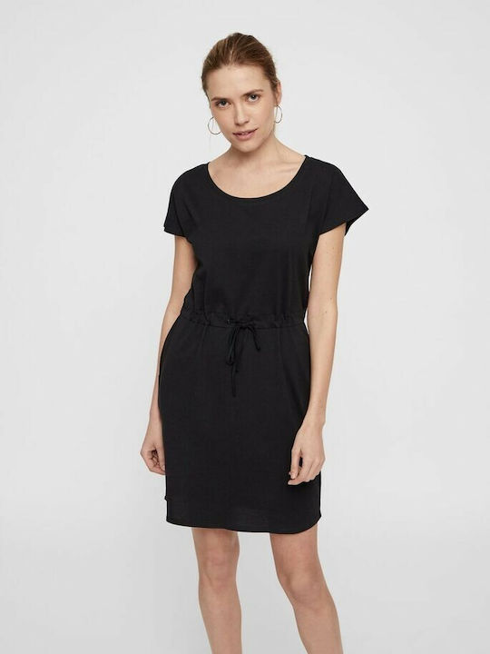 Vero Moda Καλοκαιρινό Mini T-shirt Φόρεμα Total Black