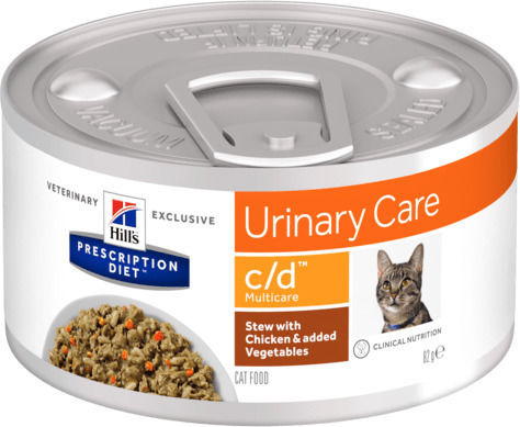 Hill's Prescription Diet Urinary Care c/d Multicare Stew Υγρή Τροφή για Ενήλικες Γάτες σε Κονσέρβα με Κοτόπουλο και Λαχανικά 82gr
