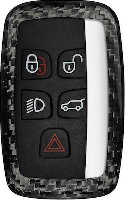 Carbon Car Key Cover Case with 5 Buttons for Jaguar / Land Rover Black L0148.7