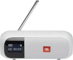 JBL Tuner 2 JBLTUNER2WHT Rezistent la apă Difuzor Bluetooth 5W cu Radio și Durată de Funcționare a Bateriei până la 12 ore Alb