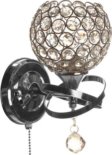 Keskor Vintage Lamp Wall with Socket E27 and Switch Silver 12x16x12cm