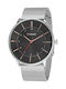 Curren Watch Battery with Metal Bracelet Black/Silver