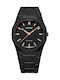 Polycarbon Women's Watch with Black Rubber Strap