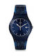 Swatch Uhr Batterie mit Blau