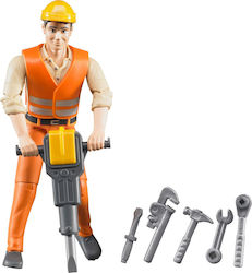 Bruder Miniature Toy Man Worker with Jackhammer for 4+ Years Old 10cm (Various Designs/Assortments of Designs) 1pc