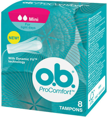 O.B. Ταμπόν ProComfort Dynamic Fit Mini για Ελαφριά Ροή 8τμχ