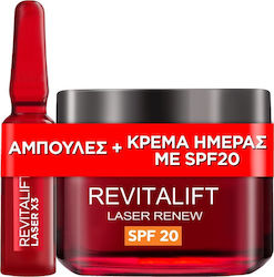 L'Oreal Paris Revitalift Laser Renew Σετ Περιποίησης με Κρέμα Προσώπου και Serum ,Ιδανικό για 50+