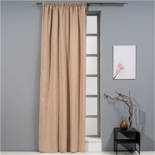Artisti Italiani Curtain with Pencil Pleat Suede Beige 140x270cm