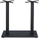 Woodwell Prato Table Stand made of Metal with Regulator in Black Color 70x40x72cm