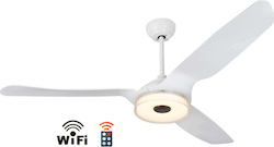 Telemax CES603FL Ceiling Fan 152cm with Light, WiFi and Remote Control White