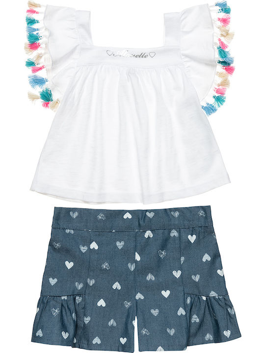 Alouette Kinder Set mit Shorts Sommer 2Stück Weiß