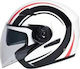 Faseed FSD 708 Jet Helmet with Sun Visor ECE 22.05 1280gr Black/Red/White 28605298