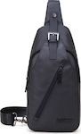 Arctic Hunter Sling Bag with Zipper, Internal Compartments & Adjustable Strap Black 18.5x4x34cm