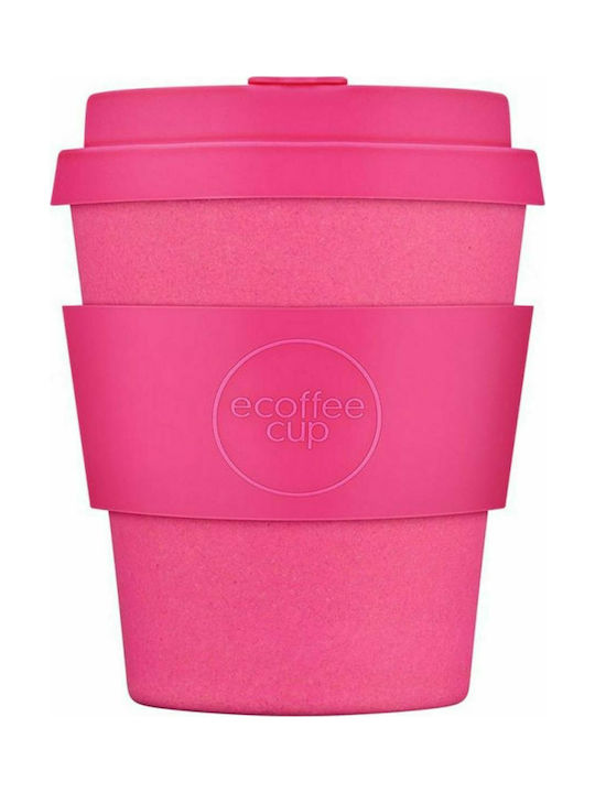 Ecoffee Cup Cană Bambus cu Capac Roz 250ml 1buc