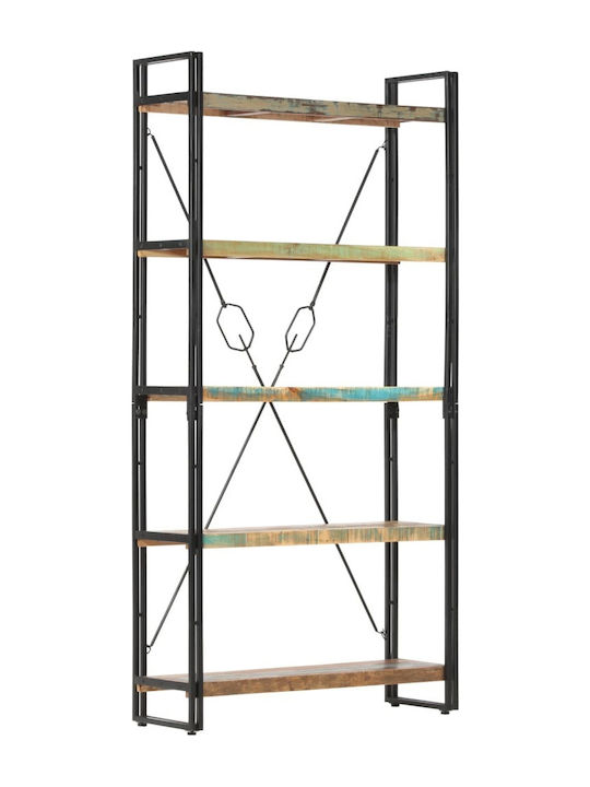 Βιβλιοθήκη Μαύρη 90x30x180εκ.