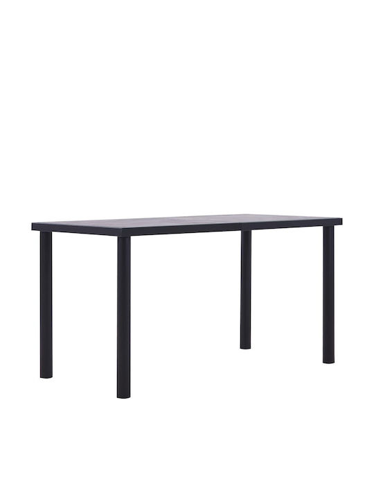 Table Kitchen Wooden with Metal Frame Black 140x70x75cm