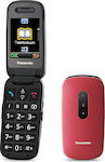 Panasonic KX-TU446 Single SIM Mobile with Large Buttons Red