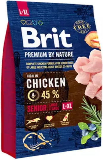 Brit Premium by Nature Senior L/XL 15kg Dry Food for Senior Large Breed Dogs with Chicken