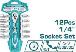 Total Set Ratchet 1\4" 12pcs