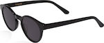 De-Sunglasses Hollywood Sunglasses with Black Plastic Frame and Black Lens