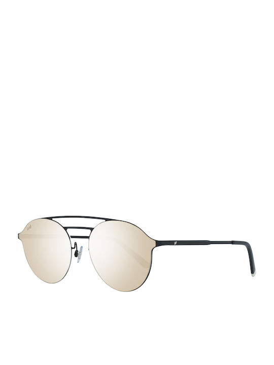 Web Unisex Sunglasses with Black Metal Frame and Gold Mirror Lens WE0249 02G
