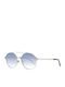Web Men's Sunglasses with Silver Metal Frame and Blue Gradient Lens