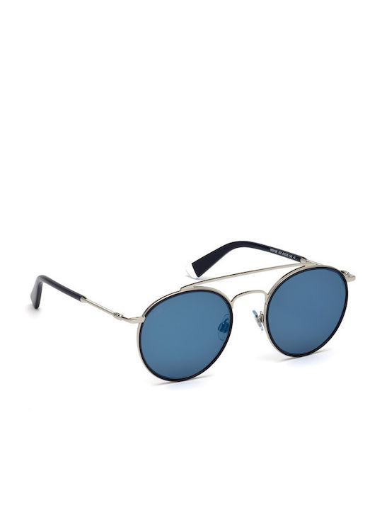 Web Men's Sunglasses with Silver Metal Frame an...