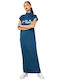 Effy Maxi Athletic Dress Short Sleeve Blue