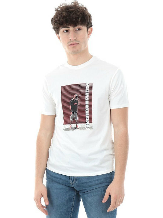 Armani Exchange Ανδρικό T-shirt Με Στάμπα Λευκό