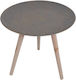 Round Wooden Side Table Gray L40xW40xH36cm 373-00-422