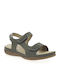 Scholl Athena Women's Flat Sandals Anatomic with Strap in Gray Color