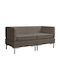 Doppelsitzer Sofa Stoff Braun