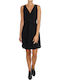 Summer Mini Evening Wrap Dress Black