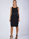 Sommer Midi Abendkleid Schwarz