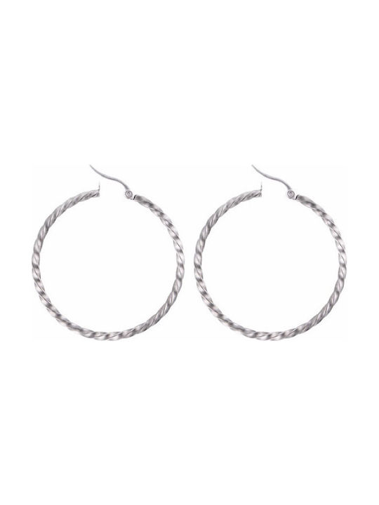 Earrings with hoops - COLOUR SILVER