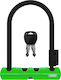 Abus U-Lock 410/150HB140 SH34 Bicycle Pedal Lock with Key Green