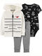 Carter's Baby Bodysuit Set Short-Sleeved with Pants Black 3pcs