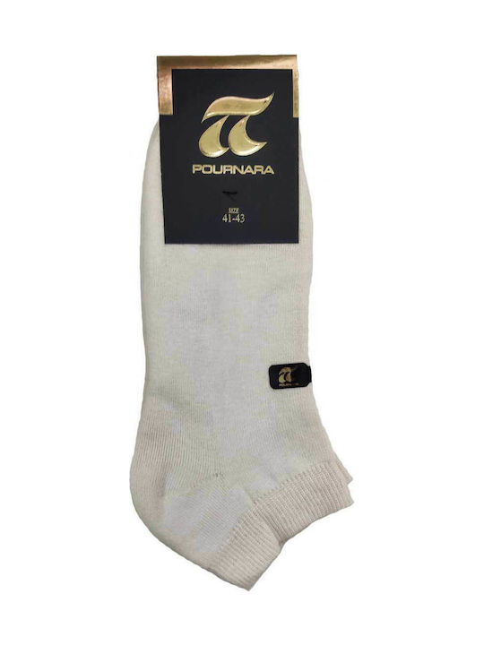 Pournara Men's Solid Color Socks Beige