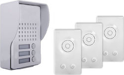 CTC Doorphone Set Kit for 3 Apartments Silver-White