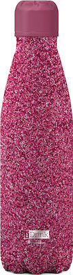 I-Total i Drink Glitter Bottle Thermos Stainless Steel BPA Free Pink 500ml ID0032