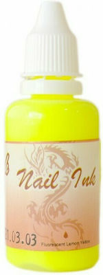 Airbrush Nail Ink Farben malen für Nägel Zitronengelb 30ml in Gelb Farbe