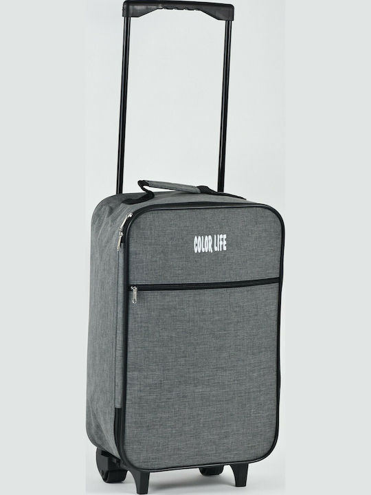 Colorlife 18696 Cabin Travel Suitcase Fabric Gray with 2 Wheels Height 53cm 18696-11