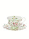 Cryspo Trio Primavera Porcelain Tea Cup Set 200ml Green 10-