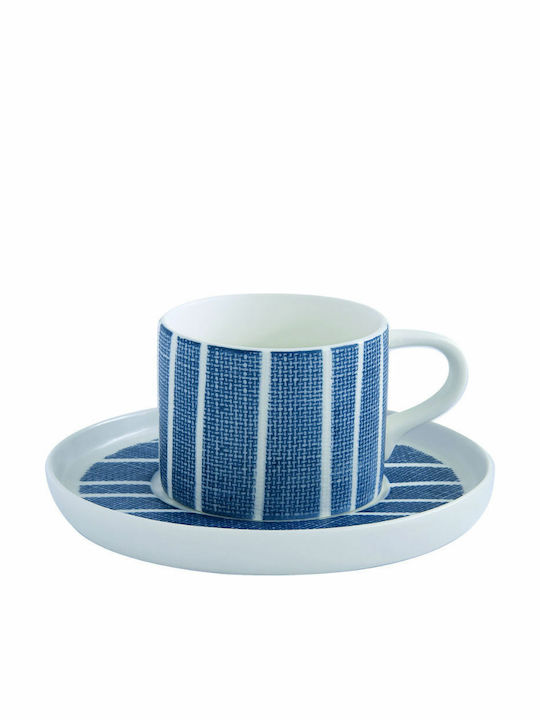 Marva Blue Breeze Porcelain Cappuccino Cup Set 225ml Blue