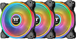 Thermaltake Riing Quad 14 RGB Radiator Fan TT Premium Gehäuselüfter 140mm mit Verbindung 4-Pin PWM 3Stück Schwarz