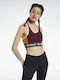 Reebok Training Essentials Linear Logo Low-Impact Women's Sports Bra without Padding Burgundy