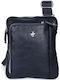 Leather Men's Bag Shoulder / Crossbody Navy Blue