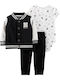 Carter's Baby Bodysuit Set Short-Sleeved with Pants White 3pcs