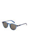 Moscot Miltzen Sunglasses with Blue Plastic Frame and Brown Lens