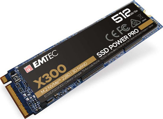 Emtec X300 M2 SSD Power Pro 512GB M.2 Type with PCI Express 3.0 Connection ECSSD512GX300
